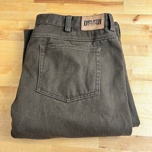 Duluth Trading Co Mens 44x32 Brown 100% Cotton Canvas Work Pants Gusseted